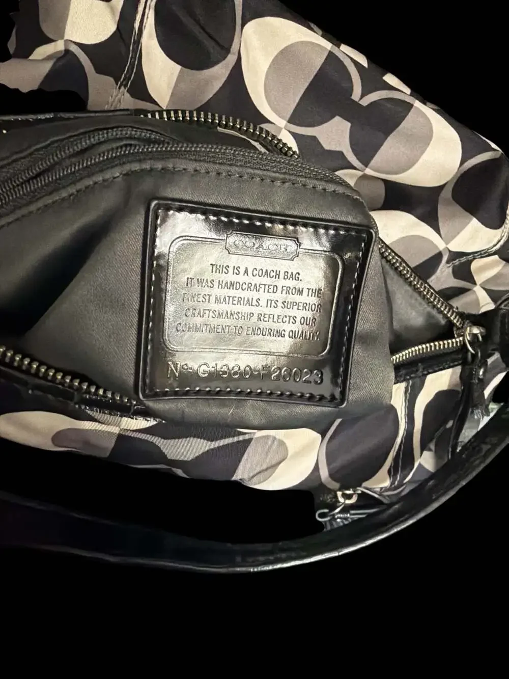 Coach Taylor Optic Signature C Hobo Bag Black Grey F26023 - Picture 3 of 3